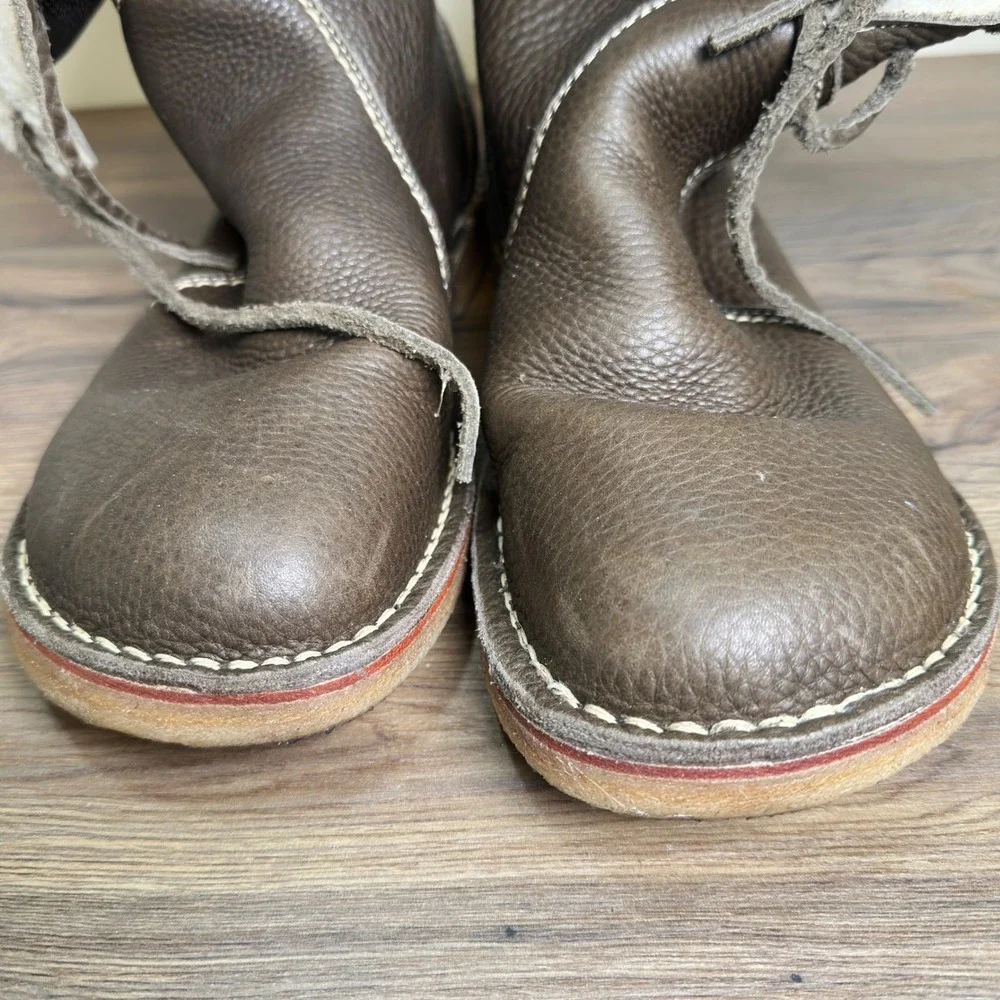 Duckfeet Arhus Brown Pebbled Leather Shearling Boots Scandi EU 46 US M13